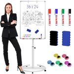 Nicpro Mobile Whiteboard, 36"x 24" Magnetic Dry Erase Board Stand, Height Adjustable Standing Easel White Board with Pens, Eraser, Magnet, Flipchart Hook, Rolling Whiteboard for Office Home Classroom