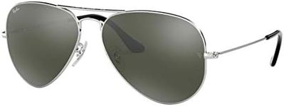 Ray-Ban Classic Aviator Sunglasses Silver Mirror - Black - 58 mm