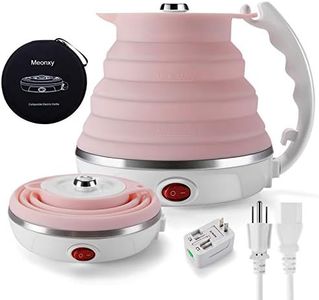 Travel Foldable Electric Kettle - Ultrathin Upgraded Food Grade- Boil Dry Protection Portable with Dual Voltage and Separable Power Cord,110V~ 220V (555 ML)