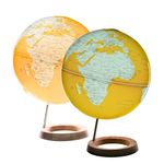 Exerz Illuminated World Globe 33cm diameter Wooden Base - XL Large - 2 in 1 Light up Globe - Self Assembled - Unmellow