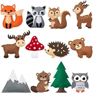 MYHJL Kid Sewing Craft Kit Felt Animals Children Birthday Gifts Educational Toys Stuffed Animals Set DIY Kits for Girls and Boys (A-Forest Series)