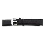 8mm Black Alligator Grain Lthr Slvr-tone Buckle Watch Band