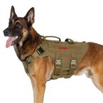 OneTigris Large Tactical Dog Harness, No Pulling Adjustable Dog Vest Harness, Heavy Duty Dog Harness with Handle, Large Hook and Loop Panels for Patch