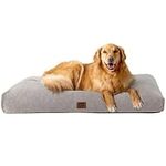 EHEYCIGA Shredded Memory Foam Dog Beds for Jumbo Dogs, Orthopedic XXL Dog Bed for Crate with Washable Removable Cover, Giant Pet Bed Dog Mattress Dog Pillow with Non-Slipped Bottom, Grey