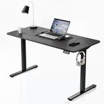 ERGOMAKER 55-inch Electric Standing Desk Adjustable Height, Electric Stand Up Computer Desk Ergonomic Sit Stand Desk with Computer Workstation, Black