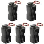 WMYCONGCONG 5 Pack 4 x 1.5V AA Battery Holder with Standard Snap Connector and Hard Plastic Housing T Type Wire (4AA)