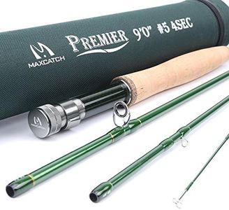 Maxcatch 3-12wt Medium-fast Action 4-Piece Premier Fly Rod-IM8 Carbon Blank for High Performance,with AA Cork Grip Hard Chromed Guides and Cordura Tube (V-Premier, 9' 10wt)