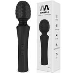 MANFLY Home Electric Massage Tool, Handheld Powerful Rechargeable Waterproof Neck Massager (Black)