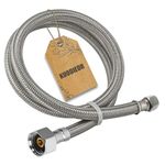 Universal Flexible Toilet Connector, 36-Inch x 3/8" Comp x 7/8" BC, Premium Braided Stainless Steel Toilet Water Supply Connector Line with Anti-Leaking Brass Nut