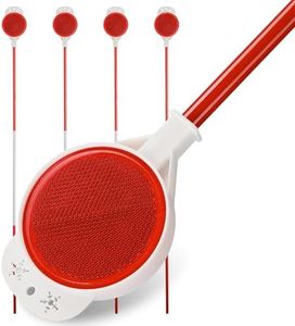 Reflective Driveway Markers, 48" High Driveway Reflectors for Driveway Entrance with Double Sided Reflex, Red and White Alternating Thickened Stainless Steel Snow Stakes with Easy Visibility (4 Pack)