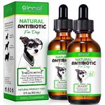 Antibiotics for Dogs, Dog Supplement Supports Dogs Allergy Relief, Itch Remedies, Kennel Cough, UTI and Ear Infection - Pet Health Supplies Dog Herbal Supplements Drops, Bacon Flavor - 60ml x 2