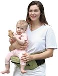 Baby Hip Seat Carrier, Stylish Hip Seat Baby Carrier for Newborns to 8-66 lbs Toddlers, Various Pockets, Adjustable Waistband, Ergonomic Non-Slip Toddler Carrier for Breastfeeding & On-The-Go (Khaki)