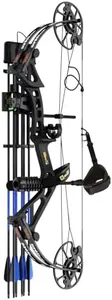 Sanlida 2024 New Dragon X7 Ready to Hunt Compound Bow Package for Adults, Archery Compound Bow and Arrow Set, 0-70 Lbs Draw Weight, No Bow Press Needed, Limited Life-time Warranty (Black)