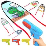 VGRASSP Catapult Kite Gun Toy for Kids - Launcher Shooter with 1 Flying Kite - Outdoor Sports Flying Toy Gift for Boys & Girls - Color and Design As Per Stock