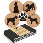 Schnauzer Lovers Cork Drink Coasters - Set of 4 Dog Coasters with Protective Bottom | Schnauzer Decor Coasters for Drinks| Great Gift Idea for Schnauzer Moms & Dads