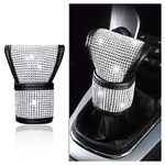 Bling Car Gear Shift Knob Cover Studded with Rhinestones,Universal Shifter Knobs Protector Handbrake Cover for Prevent Aging & Car Decorations,Bling Car Accessories Interior for Women Men