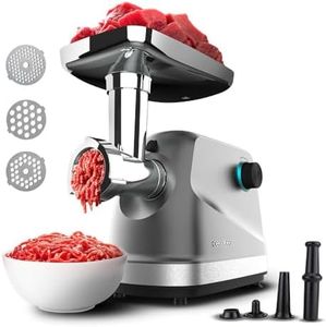 Cecotec Crusher 1400 Steel Electric Meat Mincer, 1360 W, Optimal for Chopping, Chopping and Cutting, 1 Stainless Steel Blade and 3 Cutting Plates with Holes for 3 mm, 5 mm and 7 mm