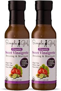 Simple Girl Organic Sweet Vinaigrette Sugar-Free Salad Dressing - 2 Bottles - 12 oz - Certified Organic - Kosher - Gluten Free - Vegan - Carb Free - Fat Free - Low Calorie Diet Friendly