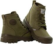 Farm Blue Men's Ranger Boots in OD Green - High Top Hiking Shoes for Men - Water-Resistant Canvas Combat Boots with Orthotic Insoles - Tactical Shoes for Casual, Work, or Outdoor Wear (OD Green, 12)