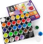 ARTEZA 30 Finger Paint Set, 1 fl oz, Non-Toxic Washable Finger Paint Kit for Kids, Art Supplies for Kids