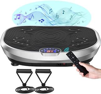 AXV Vibration Plate Exercise Machine Whole Body Workout Music Vibrate Fitness Platform Lymphatic Drainage Machine for Weight Loss Shaping Toning Wellness Home Gyms Workout, Silver