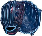 Wilson A500 12" Infield Youth Baseball Glove - Right Hand Throw, Navy/Blue/Red