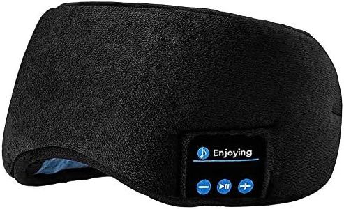 Joseche Bluetooth Sleeping Eye Mask | Sleep Headphones, Wireless Bluetooth Headphones Music Travel Sleeping Headset 4.2 Bluetooth Handsfree Sleep Eye Shades Built-in Speakers Microphone Washable