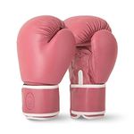 Lions Boxing Gloves - Premium Faux Leather, Pro Sparring Training Muay Thai Gloves, MMA Punching Kickboxing Bag Focus Mitts Fighting Training Workout for Men Women (CLASSIC PINK, 6OZ)