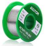 AUSTOR 1.5mm Lead Free Solder Wire with Rosin Core, Sn 99% Ag 0.3% Cu 0.7%, 50g