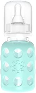 Lifefactory Glass Baby Bottle with Protective Silicone Sleeve, Kale 265 ml Capacity