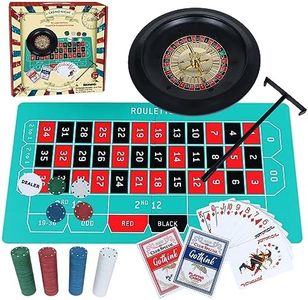 GOTHINK Roulette Wheel Game Set, Includes Roulette and Texas Hold’em Poker, Perfect for Parties and Holidays, Get for a Fun Casino Night!