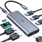 Docking Station VVB USB C Adapter,9 in 1 Triple Display USB C Hub Multiport Adapter Dongle with 2 HDMI 4K+DisplayPort+3 USB+100W PD+SD/TF Card Reader for Dell/HP/Lenovo Laptop Type C Laptops