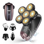 Roziahome Upgrade 5 in 1 Electric Razor for Men - Wet and Dry Bald Head Shaver - Cordless Rechargeable Face and Head Shavers for Men, 100% Waterproof Electric Shaver Grooming Kit with LED Display