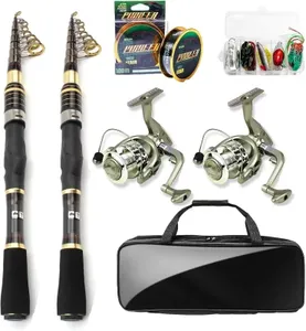 Luyianxi Fishing Rod and Reel Combo - 2.4M/7.89FT Collapsible Fishing Kits, Carbon Fiber Fishing Pole Spinning Reel Lures Set with Carrier Bag, Fishing Gear for Adults Travel Saltwater Freshwater