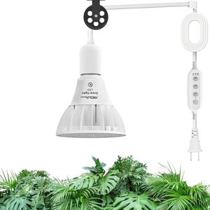 RDJ Bouns Hanging Grow Lights for Indoor Plants, 26W Full Spectrum 4H/8H/12H Timer, 16.4FT Power Cord, Pendant Plant Lights for Indoor Growing, Large Tall Plant, Gifts for Gardening Lovers