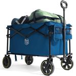 TIMBER RIDGE Festival Trolley on Wheels, 200L Large Capacity Foldable Camping Trolley with Adjustable Handle, Heavy Duty Storage Wagon Cart for Outdoor Garden Picnic Beach