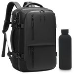 Expandable Travel Backpack, Flight-Approved 40L Carry On Backpack, Lightweight Water Resistant Laptop Backpack for Men and Women, Includes 500 ml Water Bottle