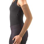 Truform Lymphedema Compression Arm Sleeve, 20-30 mmHg Post Mastectomy Support, Brown, Small