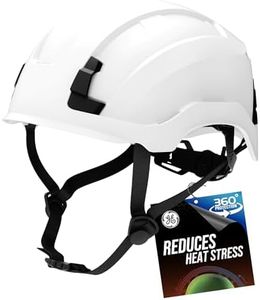 GE Safety Helmet: ANSI Type 2 Class G & E, Advanced Impact Technology, Ultra Comfortable Memory Foam, Heat Stress Reduction, Compatible w/Accessories, Adjustable Size - White, Non-Vented OSHA Approved