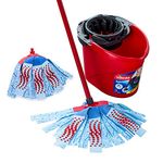 Vileda SuperMocio 3 Action XL Mop and Bucket Set with Extra Refill, Blue,Red