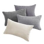 Topfinel 30x50 Cushion Cover for Sofa Bed Grey and White Cushion Covers Home Accessories Boho Fluffy Scatter Rectangular Pillow Cases for Livingroom and Garden,30cm x 50cm