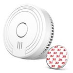 Ecoey Smoke Detector Fire Alarm with Photoelectric Technology, Fire Detector with Test Button and Low Battery Signal, Fire Alarm for Bedroom and Home, FJ136GB, 1 Pack Small