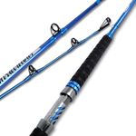 Fiblink Catfish Fishing Rod 1 Piece 7'6"Catfish Rod Portable Travel Cat Catfish Casting Rod Heavy Fishing Pole (Blue)