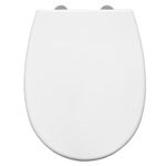 BEMIS Click&Clean® Silent Soft Close Toilet Seat. Top Fix Toilet Seat, with Quick Release Cleaning Technology & Double Silicone Ring. White Toilet Seat with Steel Hinges, Universal, Antibacterial