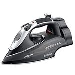 MARTISAN Steam Iron 1200W, Ceramic Soleplate Iron with Retractable Cord, Anti-Drip, Anti-Calc, Auto Shut Off 8 min Full Function