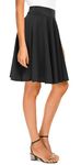 Urban CoCo Women's Basic Midi Skirt Versatile Stretchy Flared Casual High Waisted Skirt(XL, Black)