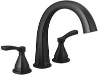 Delta Faucet Stryke Roman Tub Faucet - T2777-BL - Modern Bathtub Faucet & Lever Handles - Sleek Bathroom Fixtures - Matte Black, Lever Handles (Valve Sold Separately)