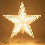 Christmas Tree Topper Star Warm Whi