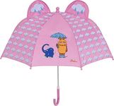 Playshoes Unisex Kids 3D umbrella the mouse and elephant 448505, 14 - Pink, One size