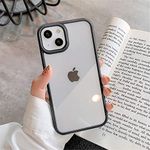 OWM iPhone 13 Case Clear Back Transparent Bumper Protective Shockproof Silicone Slim Phone Cover Case for iPhone 13 (Black)